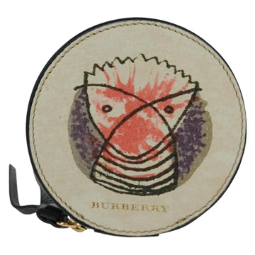 BURBERRY Coin Purse Leather White Gold Auth 161634V - 0