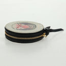 BURBERRY Coin Purse Leather White Gold Auth 161634V-4
