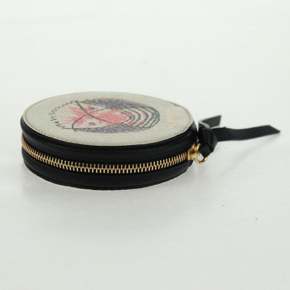 BURBERRY Coin Purse Leather White Gold Auth 161634V