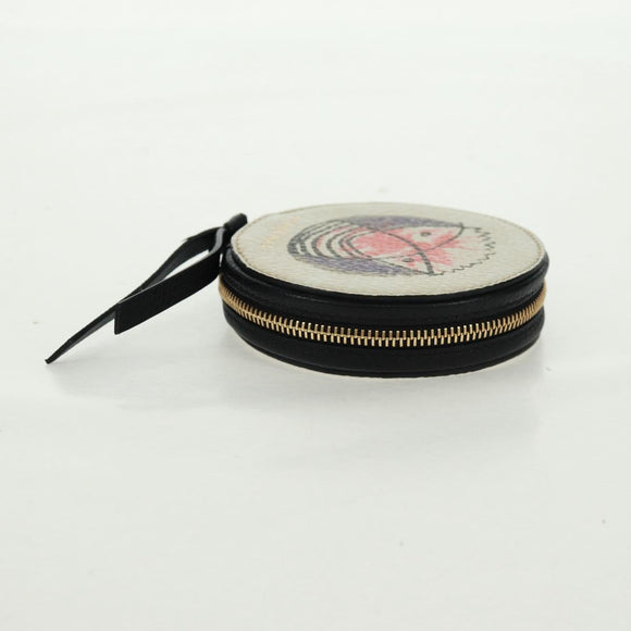 BURBERRY Coin Purse Leather White Gold Auth 161634V