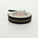 BURBERRY Coin Purse Leather White Gold Auth 161634V-6