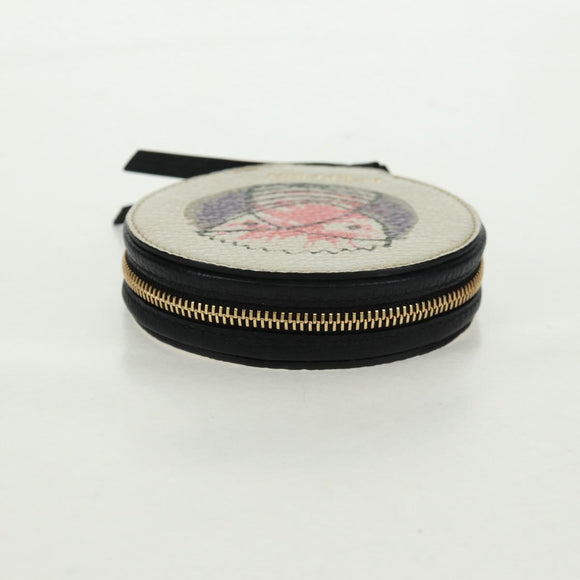 BURBERRY Coin Purse Leather White Gold Auth 161634V