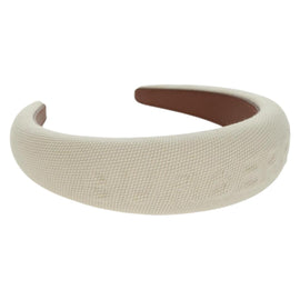 BURBERRY Hair Band Canvas White Auth 161636V