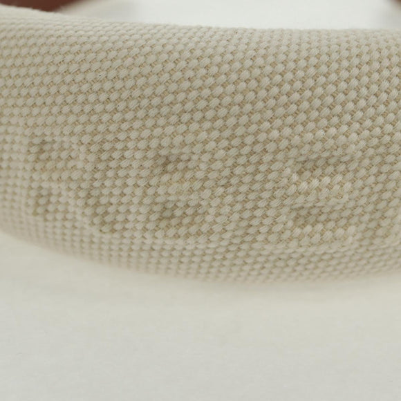 BURBERRY Hair Band Canvas White Auth 161636V