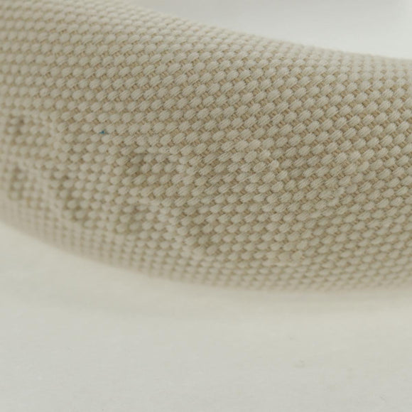 BURBERRY Hair Band Canvas White Auth 161636V