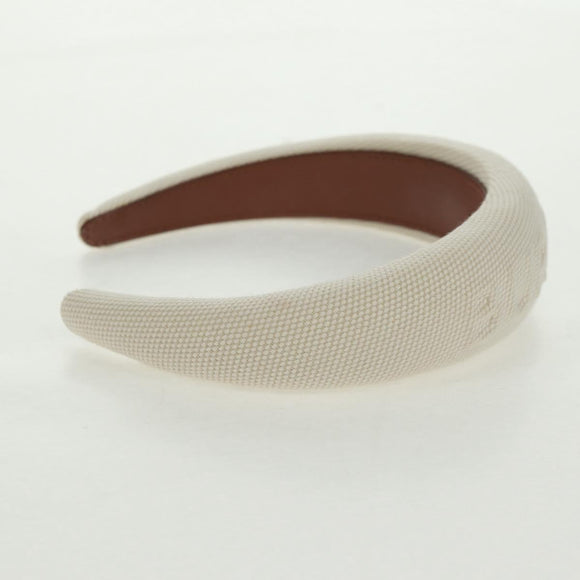 BURBERRY Hair Band Canvas White Auth 161636V