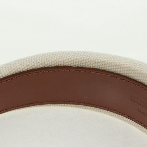 BURBERRY Hair Band Canvas White Auth 161636V