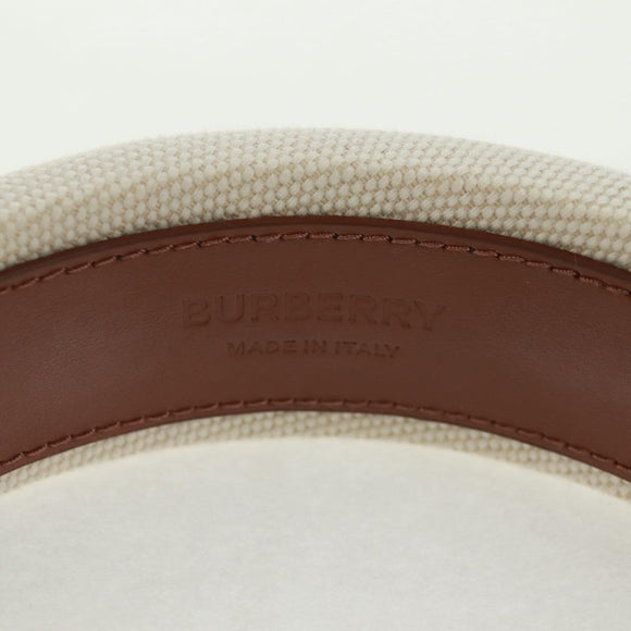 BURBERRY Hair Band Canvas White Auth 161636V