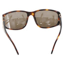 CHANEL COCO Mark Sunglasses plastic Brown CC Auth 161638-3