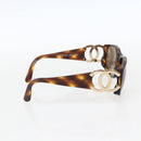 CHANEL COCO Mark Sunglasses plastic Brown CC Auth 161638-4