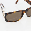 CHANEL COCO Mark Sunglasses plastic Brown CC Auth 161638-6