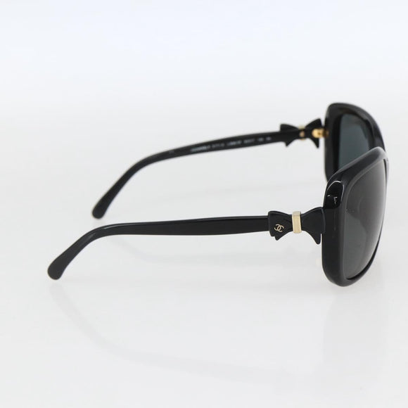 CHANEL Ribbon COCO Mark Sunglasses plastic Black 5171-A CC Auth 161639