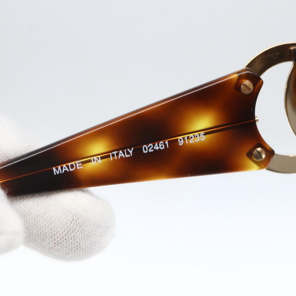 CHANEL COCO Mark Sunglasses plastic Brown CC Auth 161640