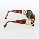 CHANEL COCO Mark Sunglasses plastic Brown CC Auth 161640-4
