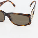 CHANEL COCO Mark Sunglasses plastic Brown CC Auth 161640-7