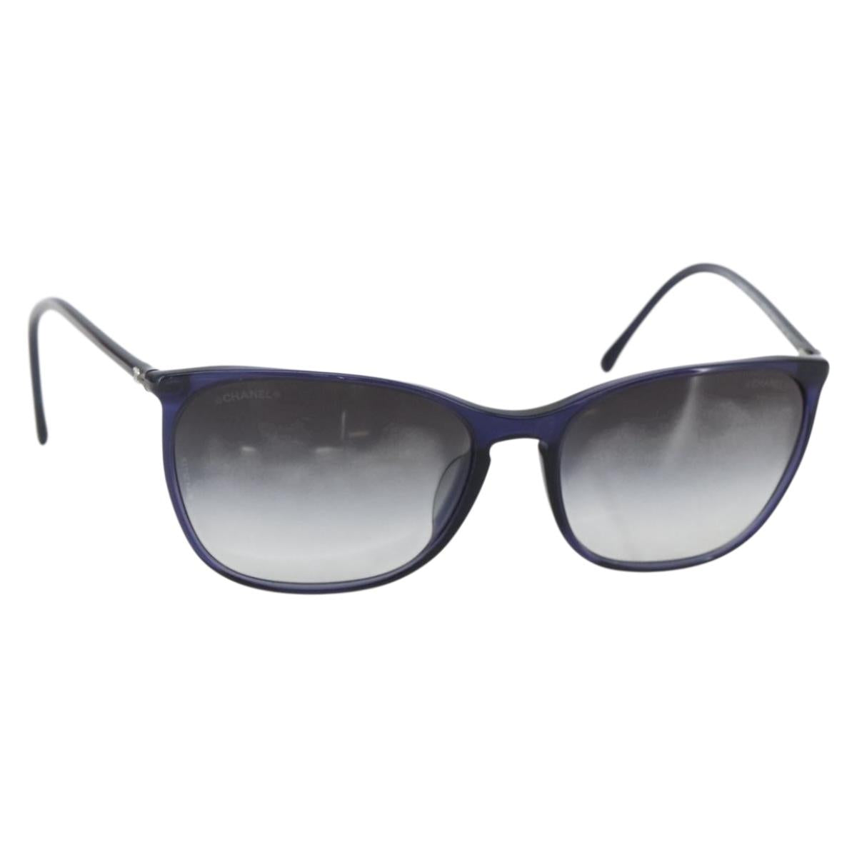 CHANEL Mini COCO Mark Sunglasses plastic Navy 5277-A CC Auth