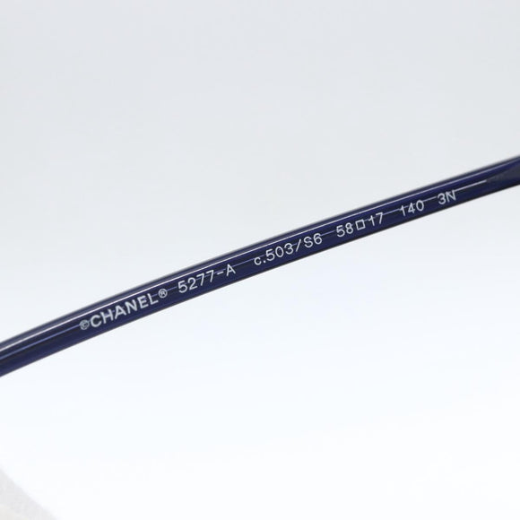 CHANEL Mini COCO Mark Sunglasses plastic Navy 5277-A CC Auth 161641