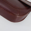 CARTIER Must Line Shoulder Bag Leather Bordeaux Gold Auth 161646-8