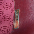 CARTIER Must Line Shoulder Bag Leather Bordeaux Gold Auth 161646-21