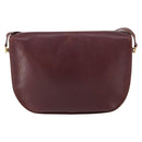 CARTIER Must Line Shoulder Bag Leather Bordeaux Gold Auth 161646-2