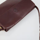 CARTIER Must Line Shoulder Bag Leather Bordeaux Gold Auth 161646-6