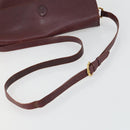 CARTIER Must Line Shoulder Bag Leather Bordeaux Gold Auth 161646-7