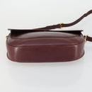 CARTIER Must Line Shoulder Bag Leather Bordeaux Gold Auth 161646-5