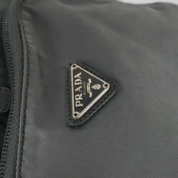 PRADA Backpack Nylon Gray Silver Auth 161647