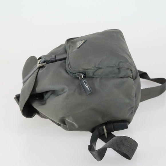PRADA Backpack Nylon Gray Silver Auth 161647
