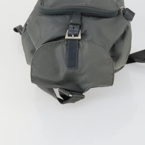 PRADA Backpack Nylon Gray Silver Auth 161647