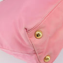 PRADA Tote Bag Nylon Pink Gold Auth 161648-14