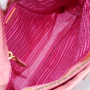 PRADA Tote Bag Nylon Pink Gold Auth 161648-11