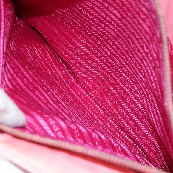 PRADA Tote Bag Nylon Pink Gold Auth 161648