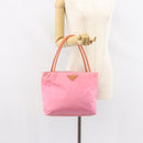 PRADA Tote Bag Nylon Pink Gold Auth 161648-25