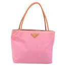 PRADA Tote Bag Nylon Pink Gold Auth 161648-13
