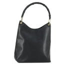 GUCCI Bamboo Shoulder Bag Leather Black Gold Auth 161651-1
