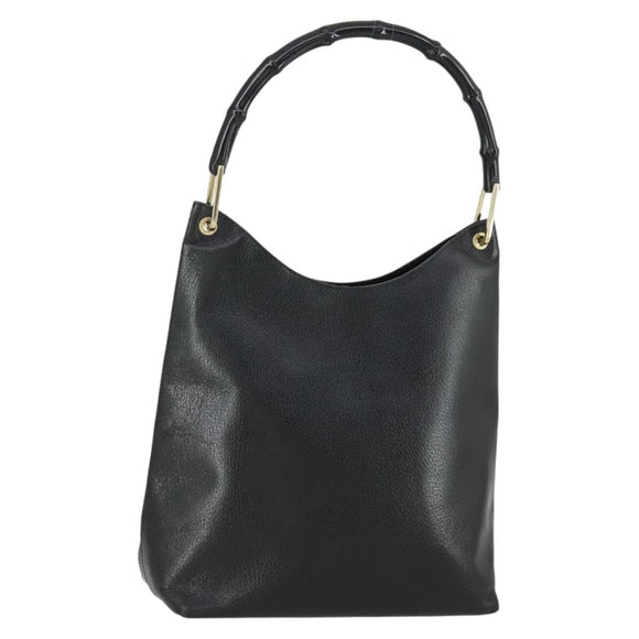 GUCCI Bamboo Schultertasche Leder Schwarz Gold Original 161651
