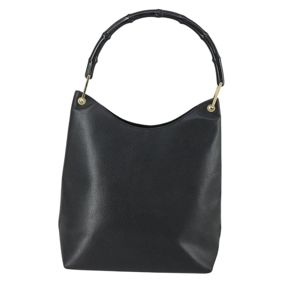 GUCCI Bamboo Schultertasche Leder Schwarz Gold Original 161651