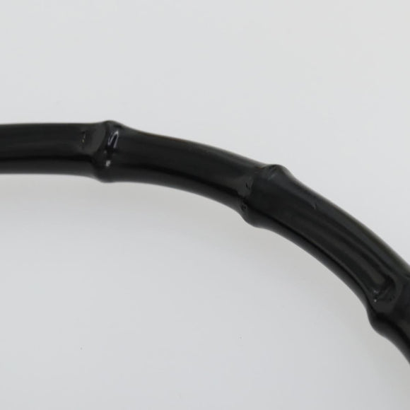 GUCCI Bamboo Shoulder Bag Leather Black Gold Auth 161651