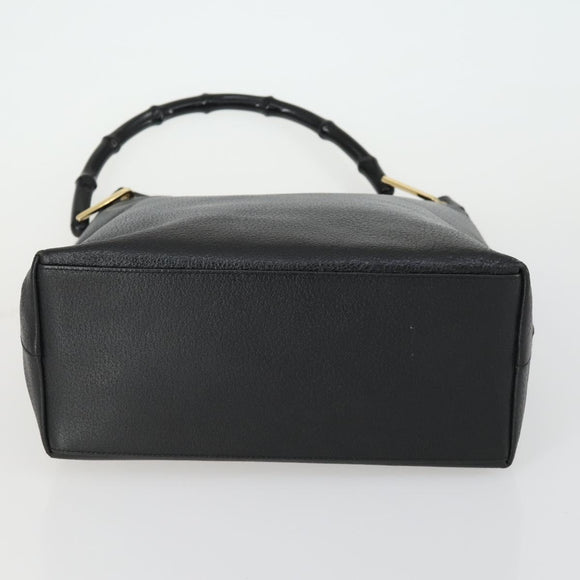 GUCCI Bamboo Schultertasche Leder Schwarz Gold Original 161651