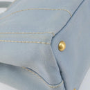 PRADA Canapa PM Hand Bag Canvas Gray Gold Auth 161654-16