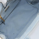 PRADA Canapa PM Hand Bag Canvas Gray Gold Auth 161654-10