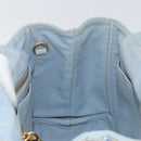 PRADA Canapa PM Hand Bag Canvas Gray Gold Auth 161654-19
