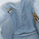 PRADA Canapa PM Hand Bag Canvas Gray Gold Auth 161654-20