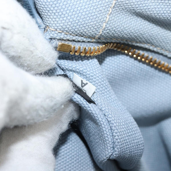 PRADA Canapa PM Hand Bag Canvas Gray Gold Auth 161654