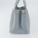PRADA Canapa PM Hand Bag Canvas Gray Gold Auth 161654-4
