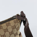GUCCI GG Canvas Shoulder Bag Beige Silver 145857 Auth 161657-9