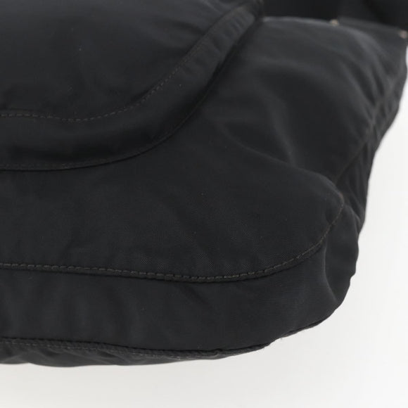 PRADA Shoulder Bag Nylon Black Silver Auth 161658