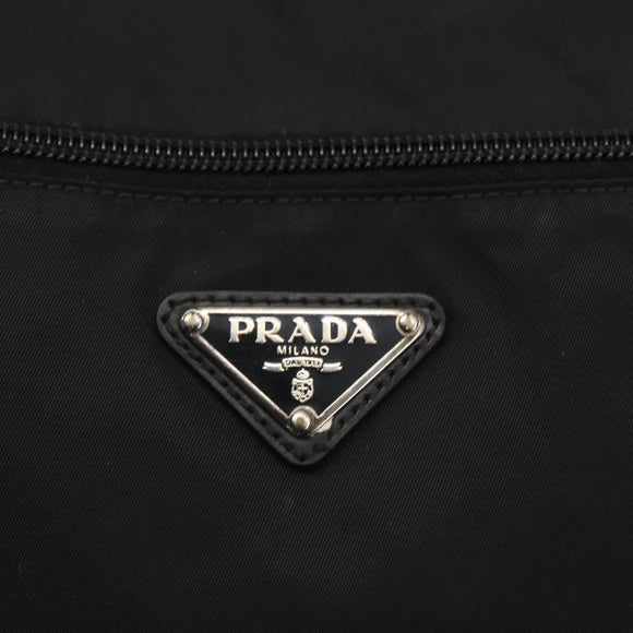 PRADA Shoulder Bag Nylon Black Silver Auth 161658