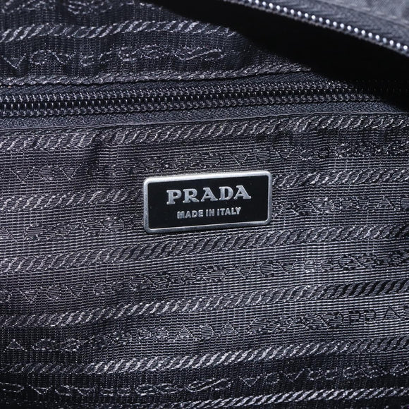PRADA Shoulder Bag Nylon Black Silver Auth 161658